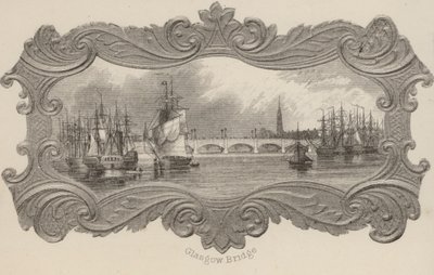 Glasgow Bridge, Skottland (litho) av Scottish School