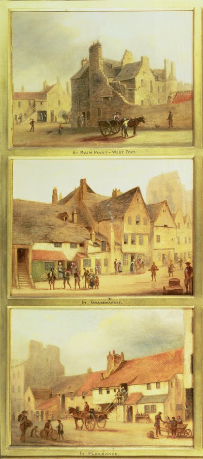 Main Point West Port, Grassmarket and Pleasance, detalj fra Edinburgh: Nine Views of the Old Town av Scottish School