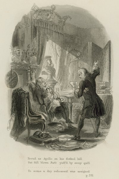 Scene fra Epistel til Dr Arbuthnot, av Alexander Pope (gravering) av Scottish School