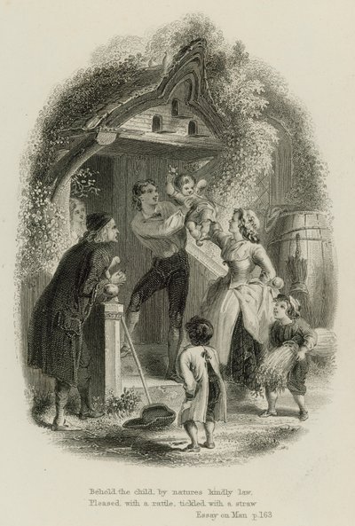 Scene fra Essay on Man, av Alexander Pope (gravering) av Scottish School