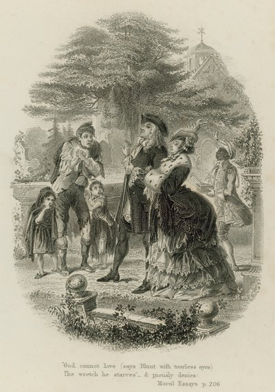 Scene fra Moral Essays, av Alexander Pope (gravering) av Scottish School