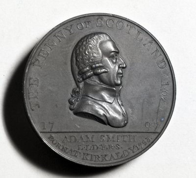 Scottish Penny til minne om Adam Smith (forside), 1797 (kobber) (for bakside se XJF448270) av Scottish School