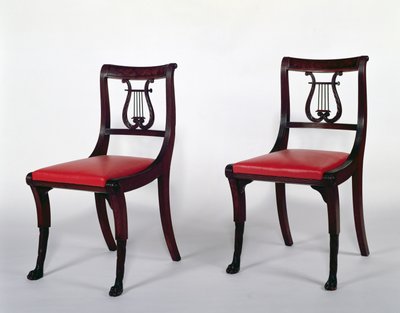 Sidestoler fra Duncan Phyfe Workshop, 1810-20 (mahogni) av Scottish School