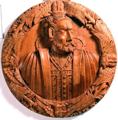 Roundel, fra taket på Kongens nærværskammer (tre) av Scottish School