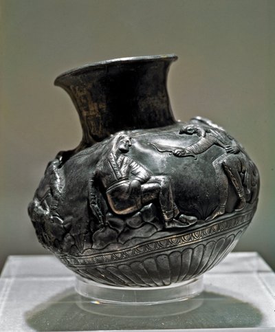 Art Scythe (Scythic Civilization eller Scythia): rituell vase i sølv fra 7-600-tallet f.Kr. Eremitasjemuseet, St. Petersburg av Scythian