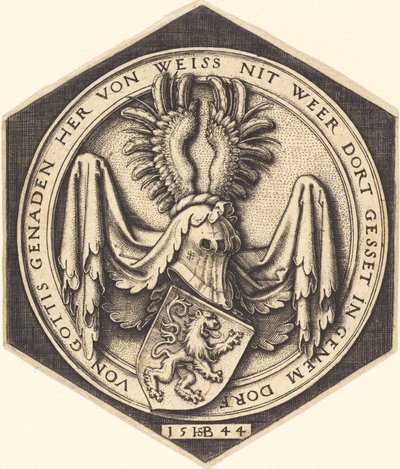 Våpenskjold med en løve av Sebald Beham