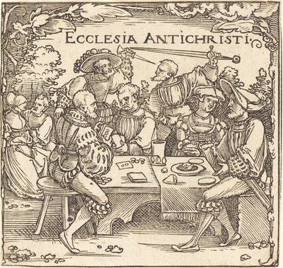 Antikrists kirke av Sebald Beham