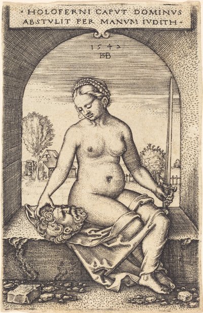 Judith sitter i et vindu av Sebald Beham