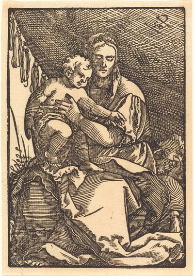 Madonna og barn under en baldakin av Sebald Beham