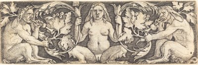 Ornament med tre satyrer av Sebald Beham