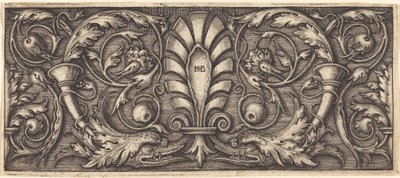 Ornament med to groteske delfiner av Sebald Beham