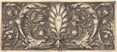 Ornament med to groteske delfiner av Sebald Beham