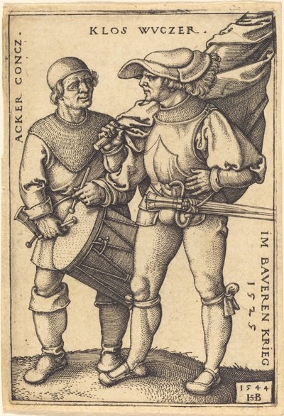 Fanebærer og trommeslager av Sebald Beham