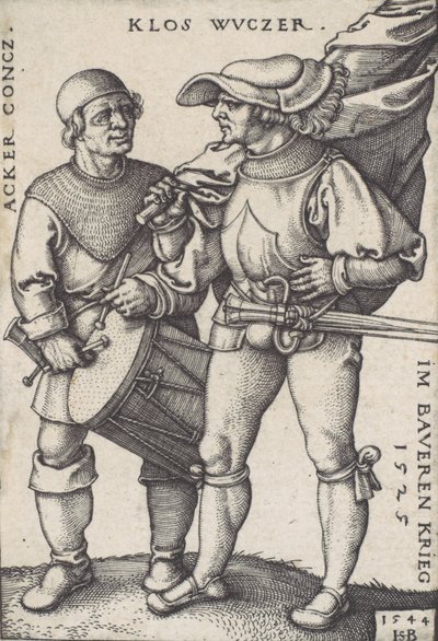 Fanebærer og trommeslager, 1544. av Sebald Beham