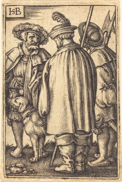 Tre soldater og en hund av Sebald Beham