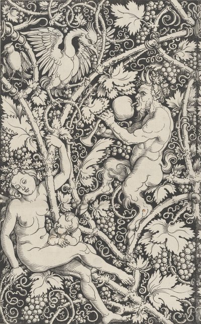 Bakgrunn med Satyr-familien, 1515. av Sebald Beham
