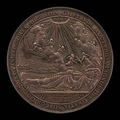 Død av Gustavus II Adolphus, 1594-1632, konge av Sverige 1611 [forside], 1634. av Sebastian Dadler