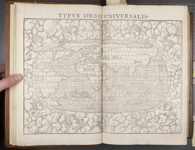 Globe, fra Cosmographia, 1544 av Sebastian Munster