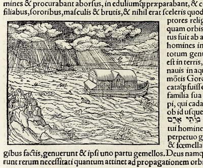 Noahs ark og syndfloden, fra 1550-utgaven av 