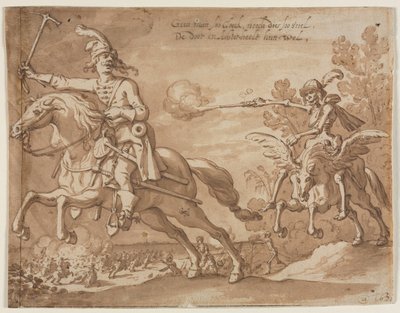 Death on Horseback Chasing a Flying Knight, 1631. av Sebastian Vrancx