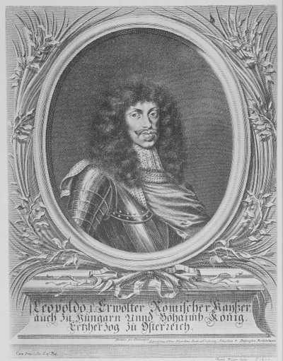 Leopold I, den hellige romerske keiseren, gravert av Bartholomaus Kilian II, 1674 av Sebastian van Dryweghen