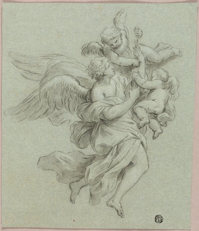 Engel med Putti av Sebastiano Conca