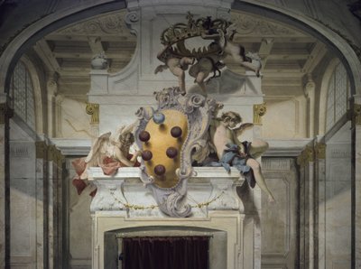 Medici våpenskjold. Fresco av Sebastiano Ricci (1659-1734), rundt 1707-1708. Firenze, Palazzo Pitti av Sebastiano Ricci