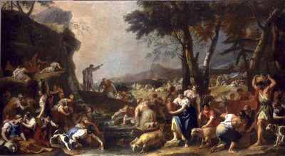 Moses får vann til å renne fra fjellet, 1725-26 av Sebastiano Ricci