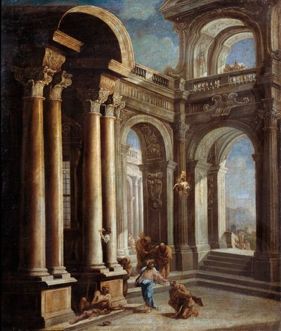 Helbredelsen av den blinde mannen fra Jeriko'. av Sebastiano Ricci