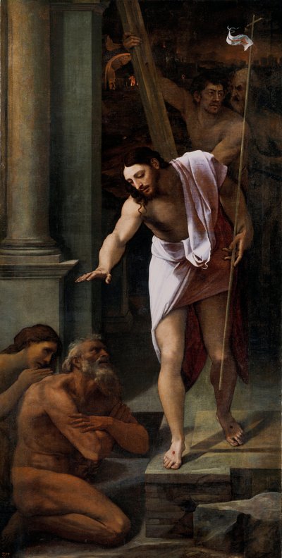 "" Christ aux limbes "" (Christ in Limbo) Peinture de Sebastiano del Piombo (1485-1547) 1516 Dim 226x114 cm Prado Museum, Madrid av Sebastiano del (c.1485 1547) Piombo