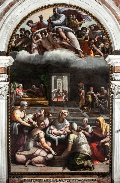 Jomfruens fødsel (maleri av Sebastiano del (c.1485 1547) Piombo