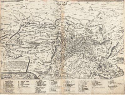Topografisk kart over det moderne Roma av Sebastiano di Re after Giovanni Antonio Dosio