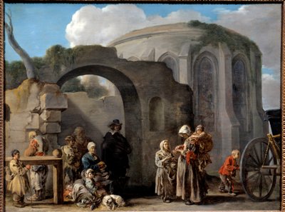 Les tiggere Maleri av Sebastien Bourdon (1616-1671) 1600-tallets søn. 0,49x0,65 m av Sébastien Bourdon