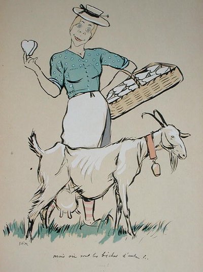 Ostemakeren og geiten hennes, karikatur fra 