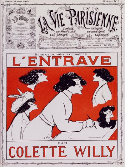 Karikatur av Colette Willy, pseudonym til Sidonie-Gabrielle Colette (1873-1954) av Sem