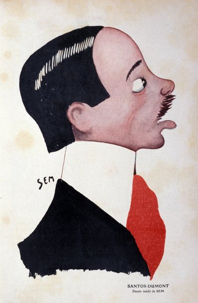 Portrett av Alberto Santos-Dumont (1873 - 1932), brasiliansk ingeniør og luftfart av Sem (1863 - 1934). av Sem