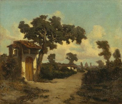 Rundt Firenze, av Serafino De Tivoli (1825-1892), olje på lerret, 31x37 cm av Serafino de Tivoli