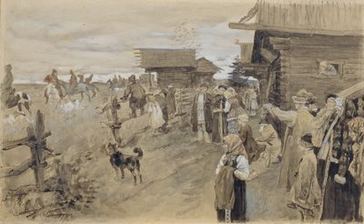 Jakt med Borzois, 1907 av Sergei Arsenevich Vinogradov