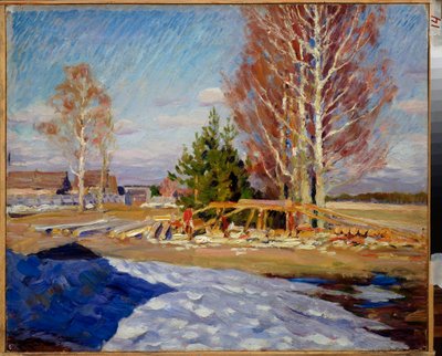 Vårlandskap - Maleri av Sergei Arsenyevich Vinograd (1869-1938), olje på lerret av Sergei Arsenevich Vinogradov