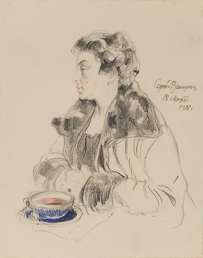 Portrett av Evdokia Sergeevna Morozova 1885-1959, 1918 av Sergei Arsenevich Vinogradov