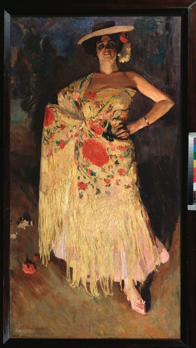 A Dancer - Maleri av Sergei Arsenyevich Vinogradov (1869-1938), olje på lerret av Sergei Arsenevich Vinogradov