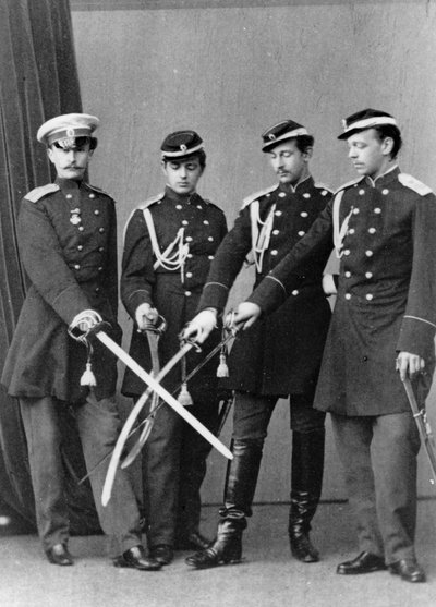 Storhertugene Alexander Alexandrovich og Vladimir Alexandrovich av Russland, c1870-c1875 av Sergei Lvovich Levitsky