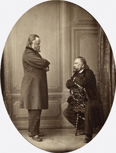 hjerter mot hjerter. Dobbeltportrett av Aleksandr Ivanovich Herzen 1812-1870, 1865 av Sergei Lvovich Levitsky