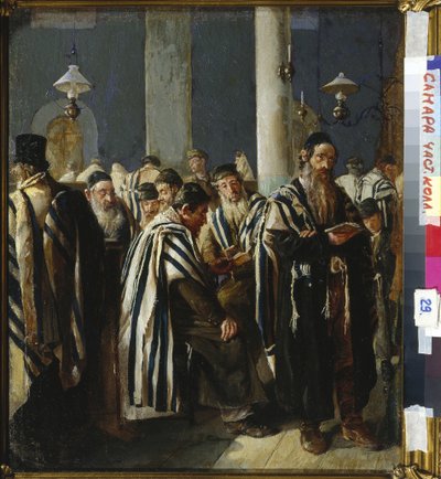Chabbat - Shabbat Prayer av Yuzhanin, Sergei (Sergey) Nikitich (1862-1933). Olje på lerret, størrelse: 47x40,5 av Sergei Nikitich  Yuzhanin