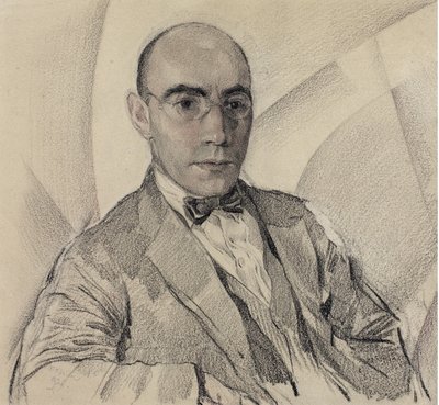 Portrett av kunstneren og fotografen Miron Sherling 1880-1958 av Sergei Vasilevich Chekhonin