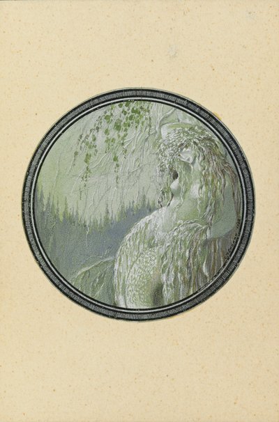 Rusalka. Illustrasjon til diktet Ruslan og Ljudmila av A. Pushkin, 1921-1926. av Sergei Vasilevich Chekhonin