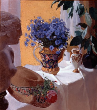 Stilleben, 1916 av Sergei Vasilevich Chekhonin