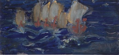 Illustrasjon til eventyret om tsaren Saltan av A. Pushkin av Sergei Vasilievich Malyutin