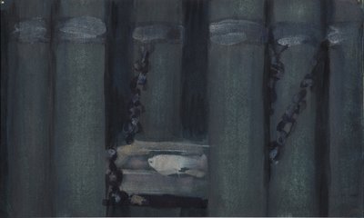 Illustrasjon til historien om den døde prinsessen og de syv ridderne av Sergei Vasilievich Malyutin