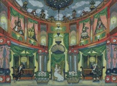 Skisse til Jacques Offenbachs "Tales of Hoffmann" av Sergei Yurevich Sudeikin